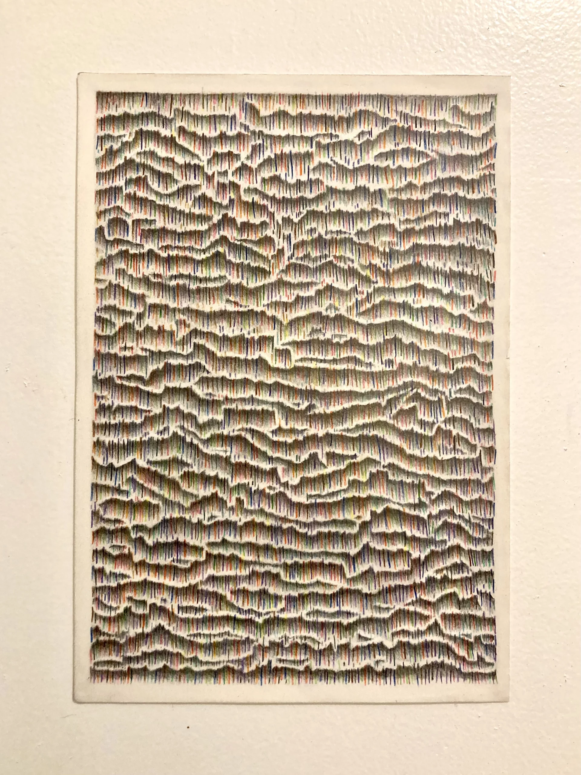 Dessin constitué de lignes de diverses couleurs