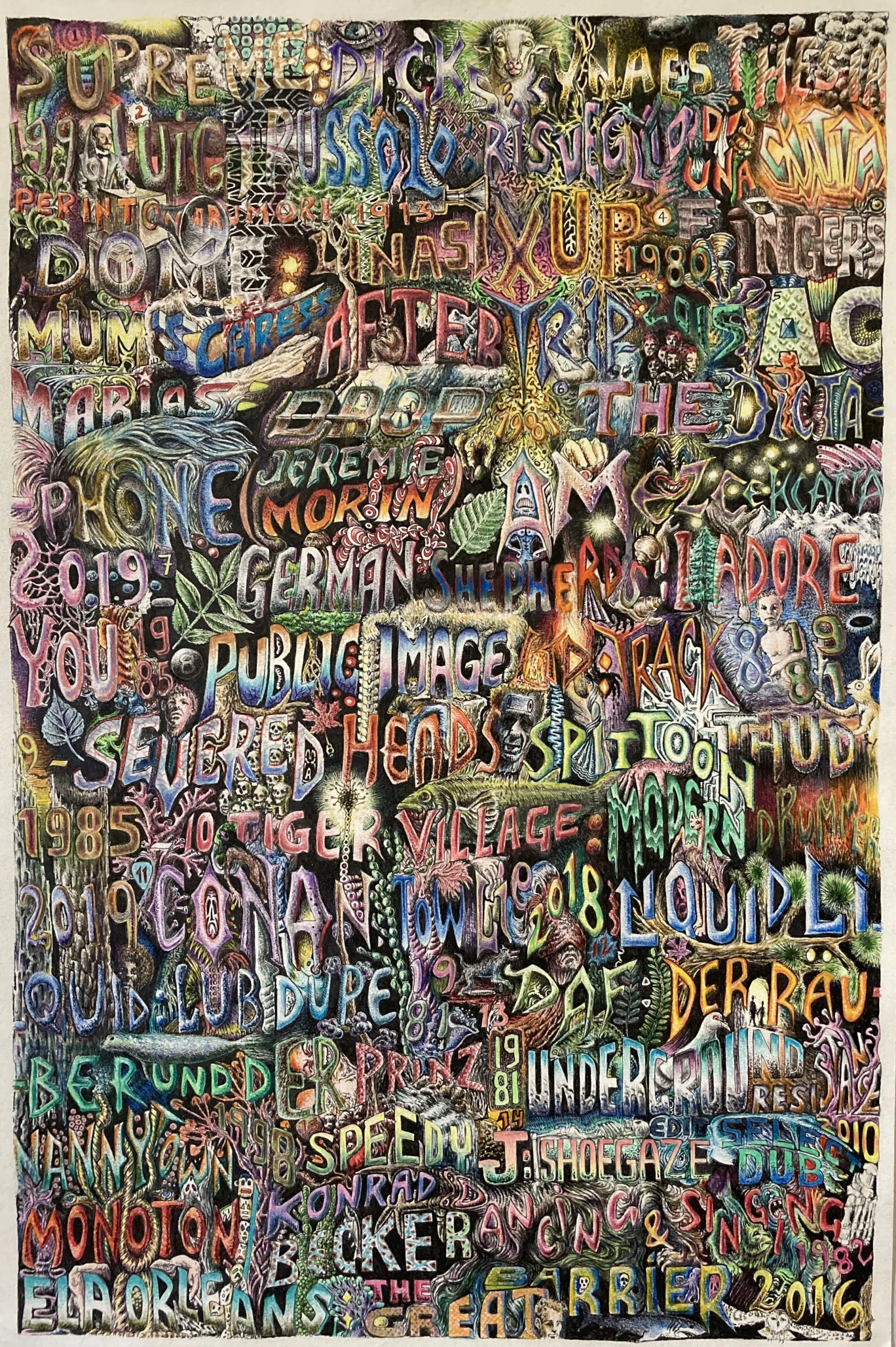 Drawing titled Synaesthesia Barrier, 2018-2021